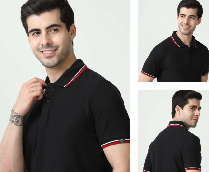 M&S Polo T-shirts Black Tipp