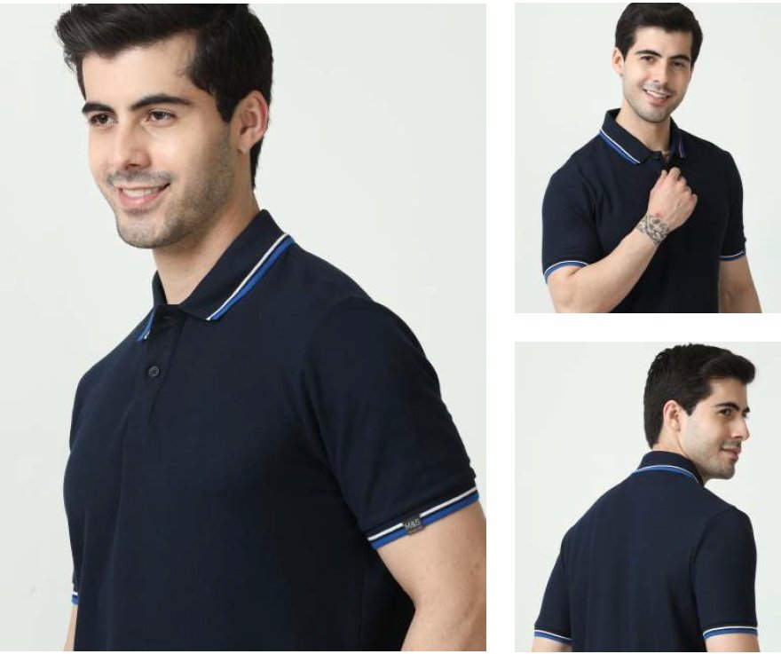 M&S Polo T-shirts N BLUE TIPP